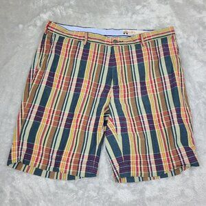 Polo Ralph Lauren Shorts Size 36 Bradbury Fit India Madras Chino Plaid Patchwork
